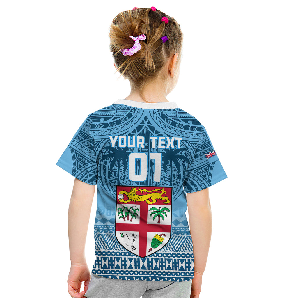 Custom Fiji Rugby Kid T Shirt Fijian Go 2023 World Cup - Wonder Print Shop