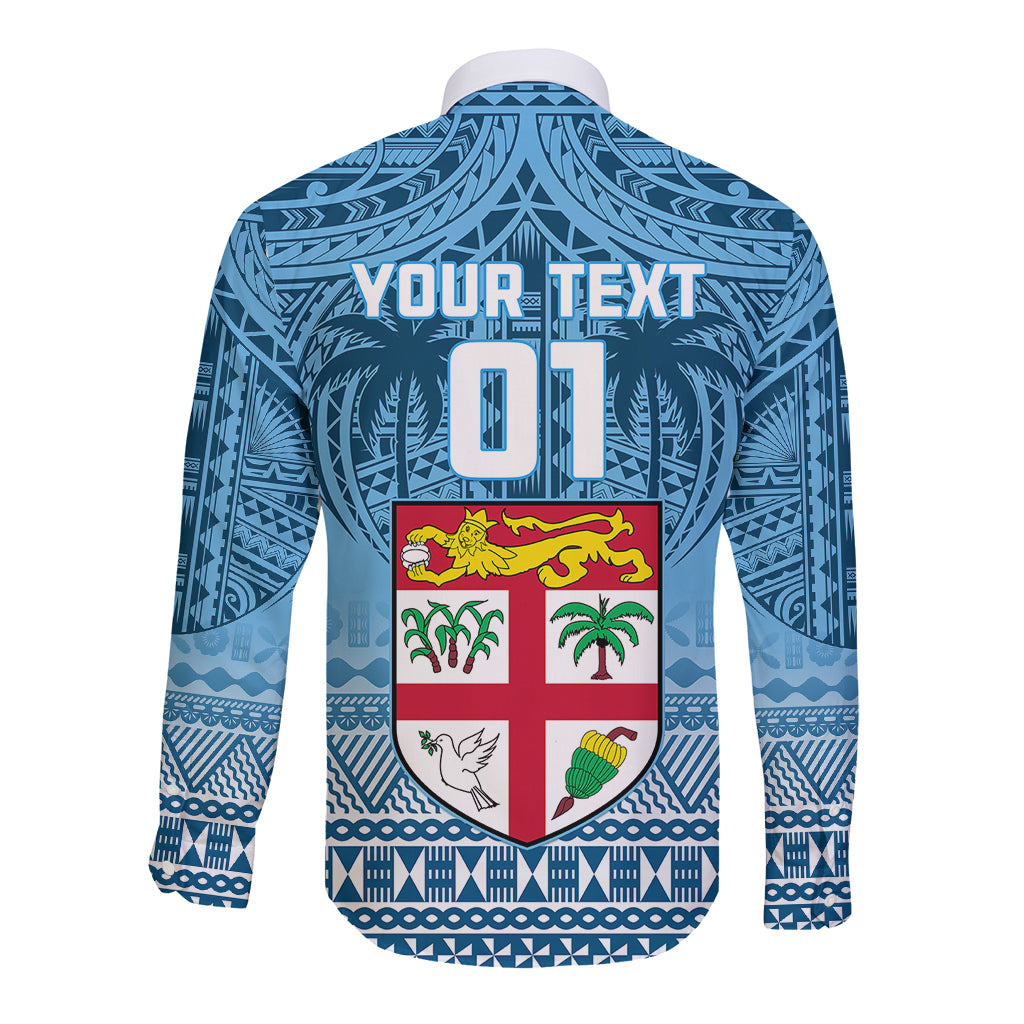 Custom Fiji Rugby Long Sleeve Button Shirt Fijian Go 2023 World Cup - Wonder Print Shop