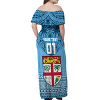 Custom Fiji Rugby Off Shoulder Maxi Dress Fijian Go 2023 World Cup - Wonder Print Shop