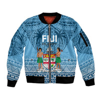 Custom Fiji Rugby Sleeve Zip Bomber Jacket Fijian Go 2023 World Cup - Wonder Print Shop