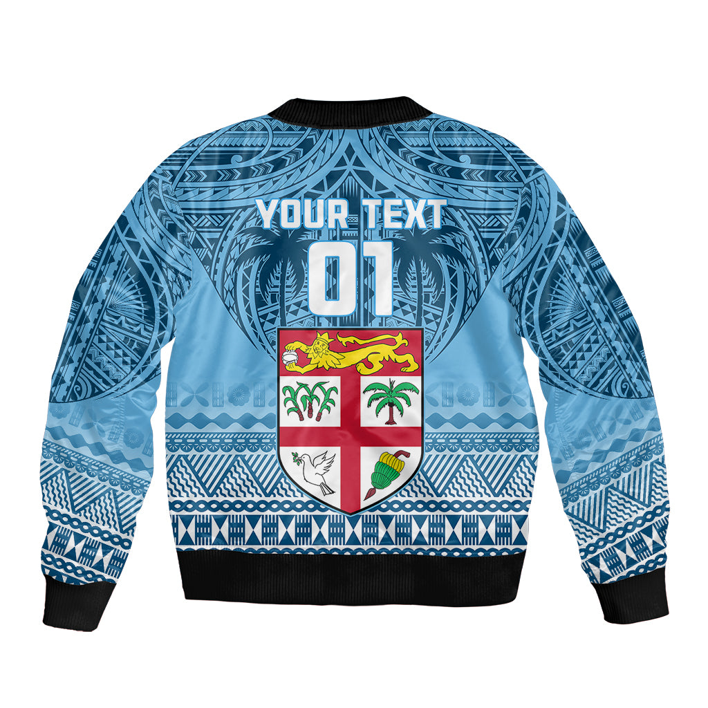 Custom Fiji Rugby Sleeve Zip Bomber Jacket Fijian Go 2023 World Cup - Wonder Print Shop