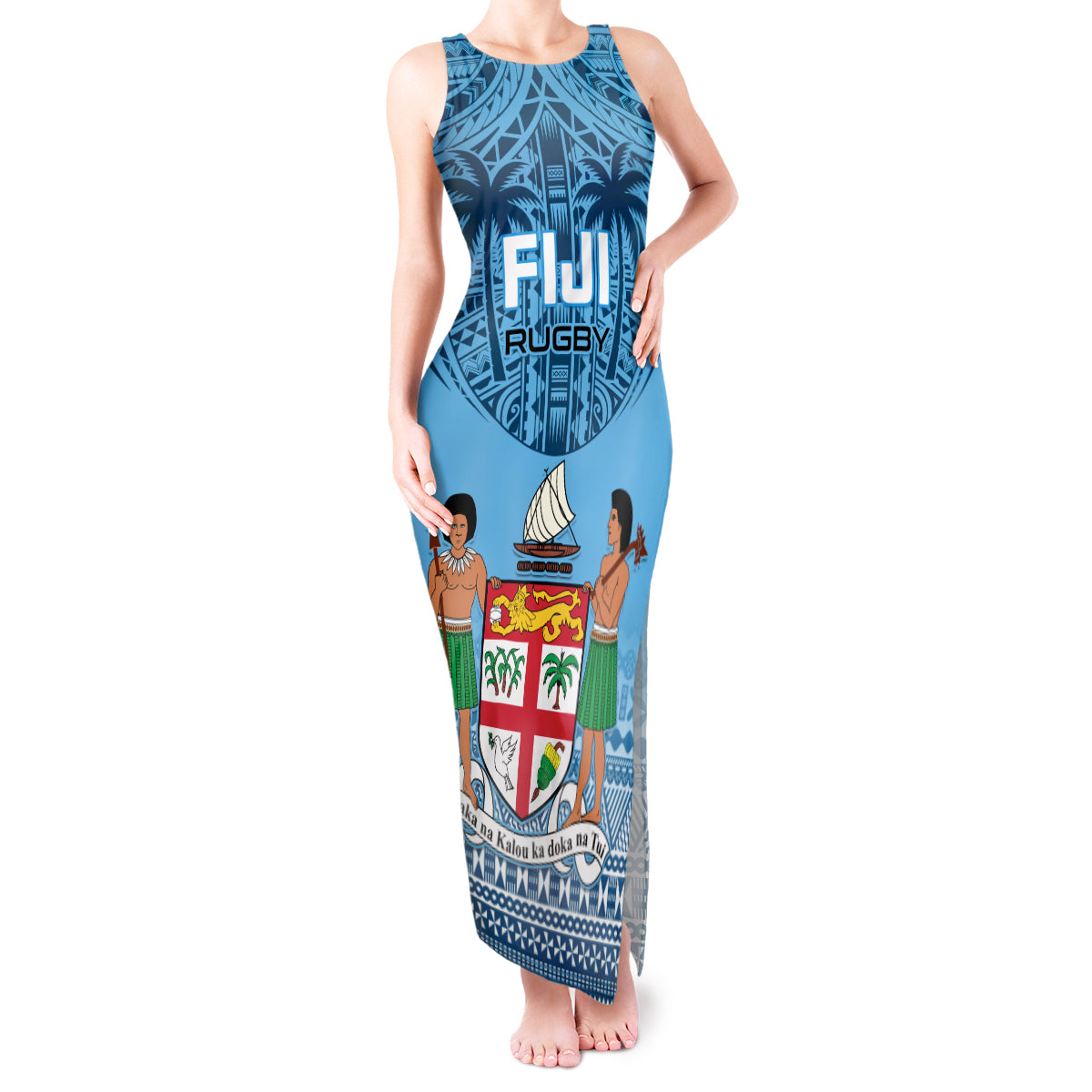 Custom Fiji Rugby Tank Maxi Dress Fijian Go 2023 World Cup - Wonder Print Shop