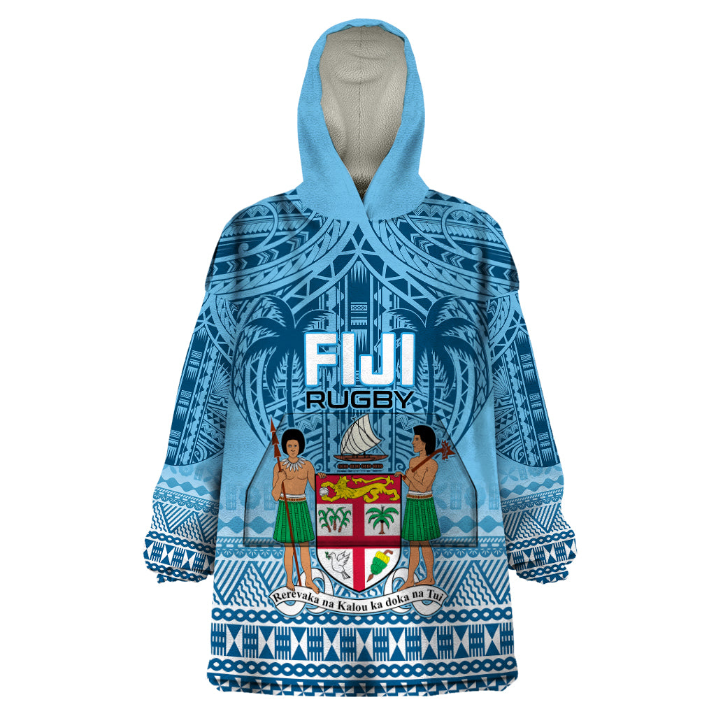 Custom Fiji Rugby Wearable Blanket Hoodie Fijian Go 2023 World Cup - Wonder Print Shop