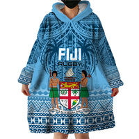 Custom Fiji Rugby Wearable Blanket Hoodie Fijian Go 2023 World Cup - Wonder Print Shop