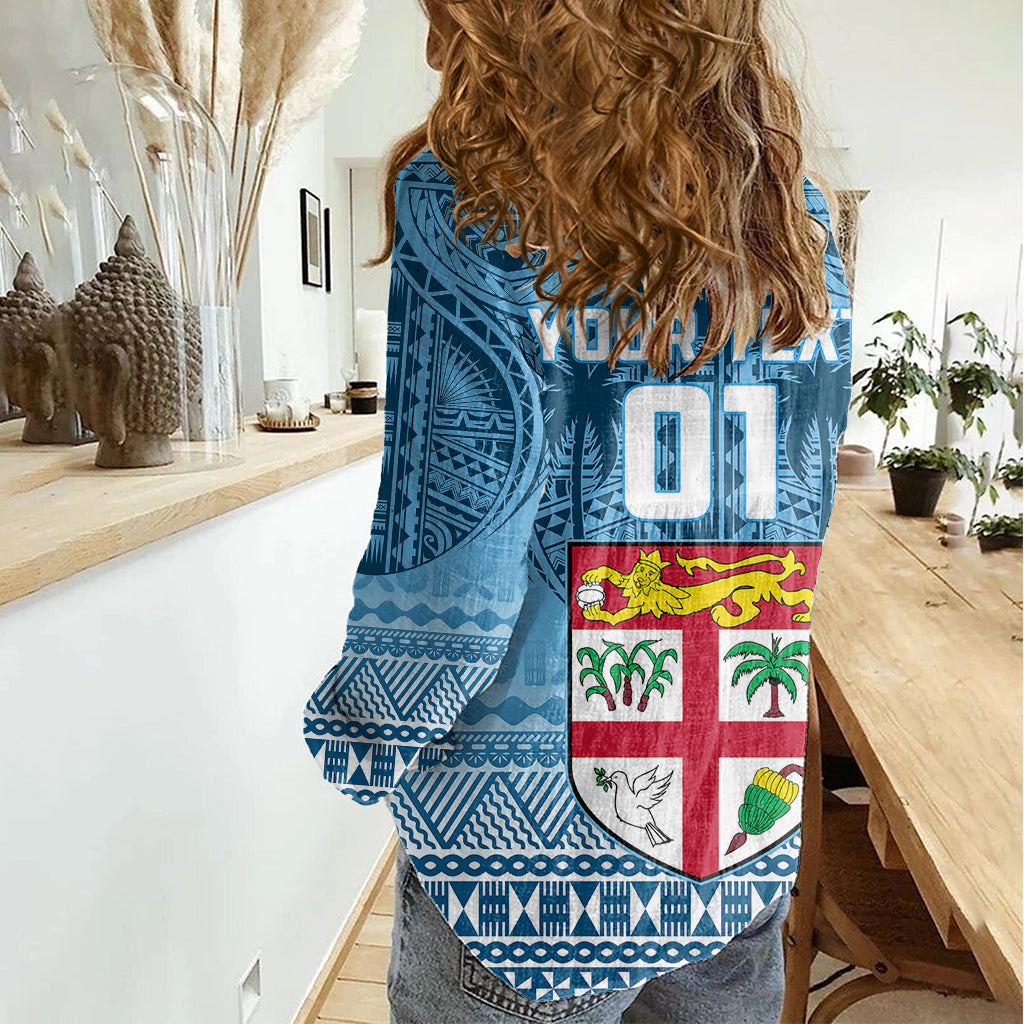 Custom Fiji Rugby Women Casual Shirt Fijian Go 2023 World Cup - Wonder Print Shop