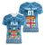 Custom Fiji Rugby Women V Neck T Shirt Fijian Go 2023 World Cup - Wonder Print Shop