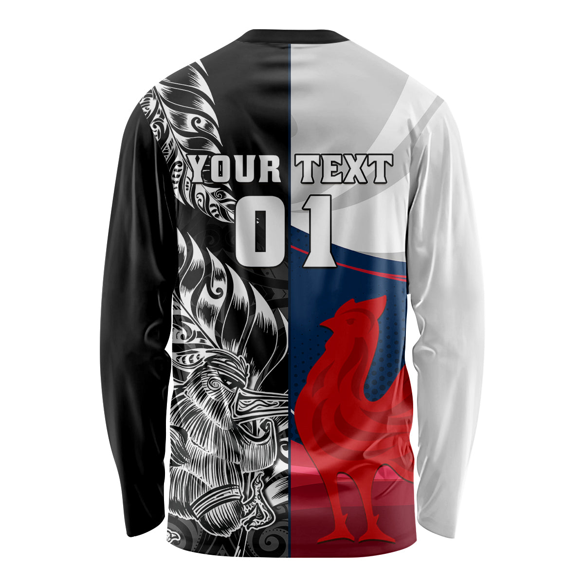 Custom New Zealand And France Rugby Long Sleeve Shirt XV de France Kiwi Silver Fern 2023 World Cup - Wonder Print Shop