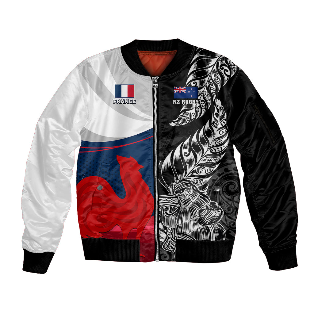 custom-new-zealand-and-france-rugby-sleeve-zip-bomber-jacket-xv-de-france-kiwi-silver-fern-2023-world-cup