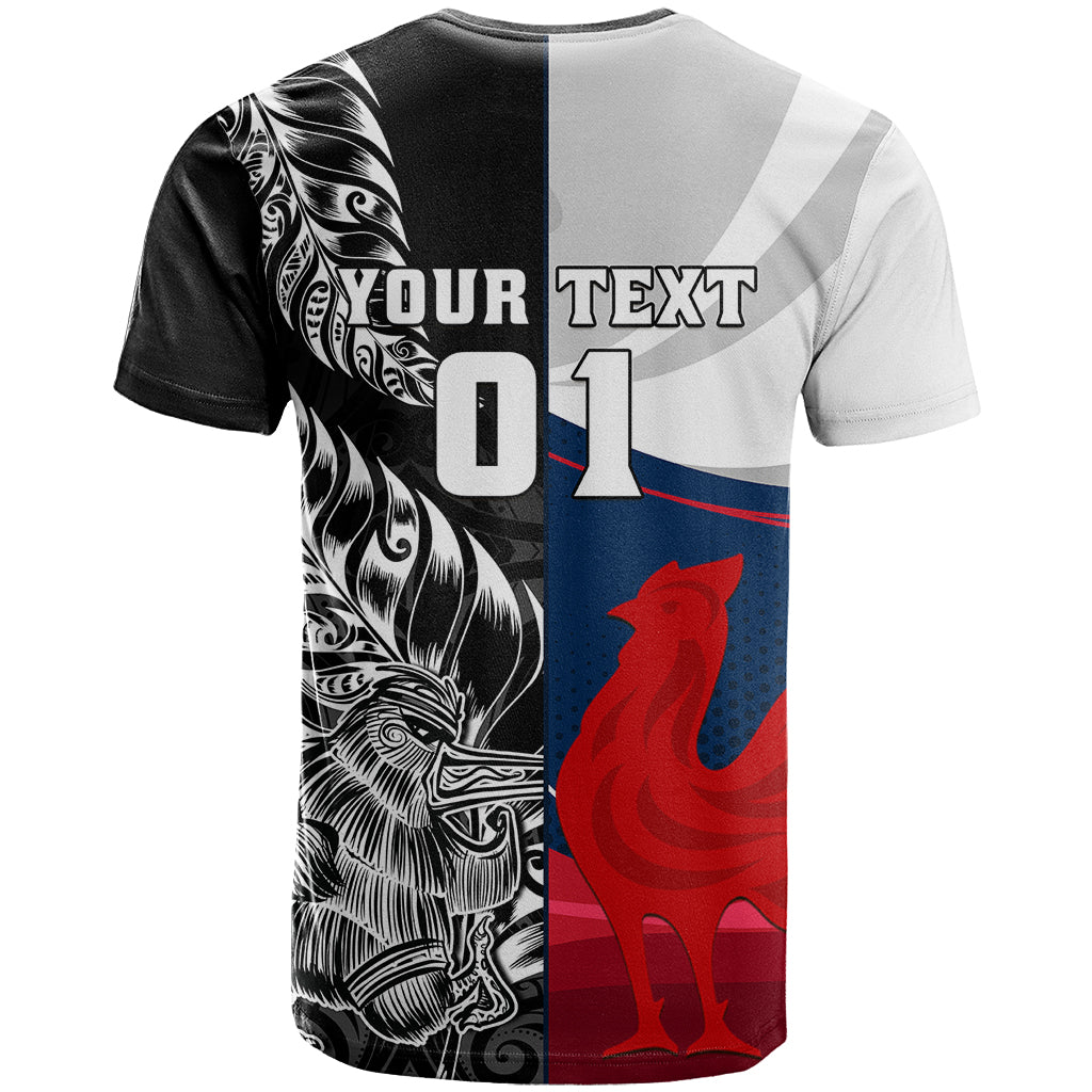 Custom New Zealand And France Rugby T Shirt XV de France Kiwi Silver Fern 2023 World Cup - Wonder Print Shop
