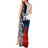 Custom New Zealand And France Rugby Tank Maxi Dress XV de France Kiwi Silver Fern 2023 World Cup - Wonder Print Shop