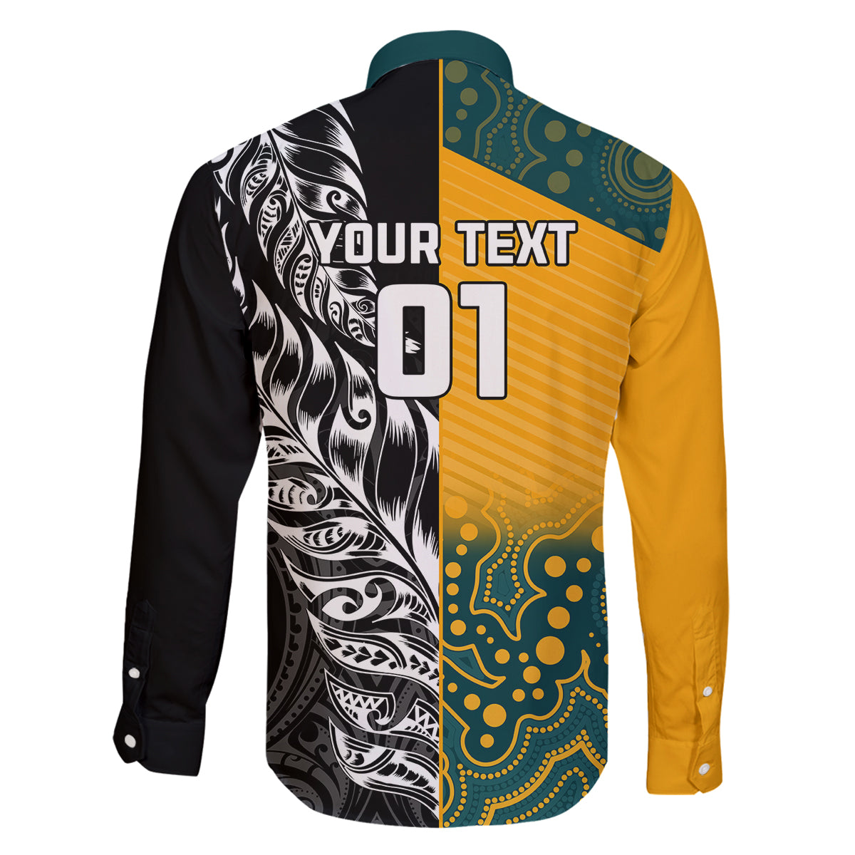 Custom New Zealand And Australia Rugby Family Matching Off Shoulder Long Sleeve Dress and Hawaiian Shirt Wallabies Kiwi Silver Fern 2023 World Cup - Wonder Print Shop