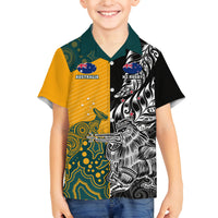 Custom New Zealand And Australia Rugby Family Matching Summer Maxi Dress and Hawaiian Shirt Wallabies Kiwi Silver Fern 2023 World Cup - Wonder Print Shop