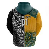 Custom New Zealand And Australia Rugby Hoodie Wallabies Kiwi Silver Fern 2023 World Cup - Wonder Print Shop