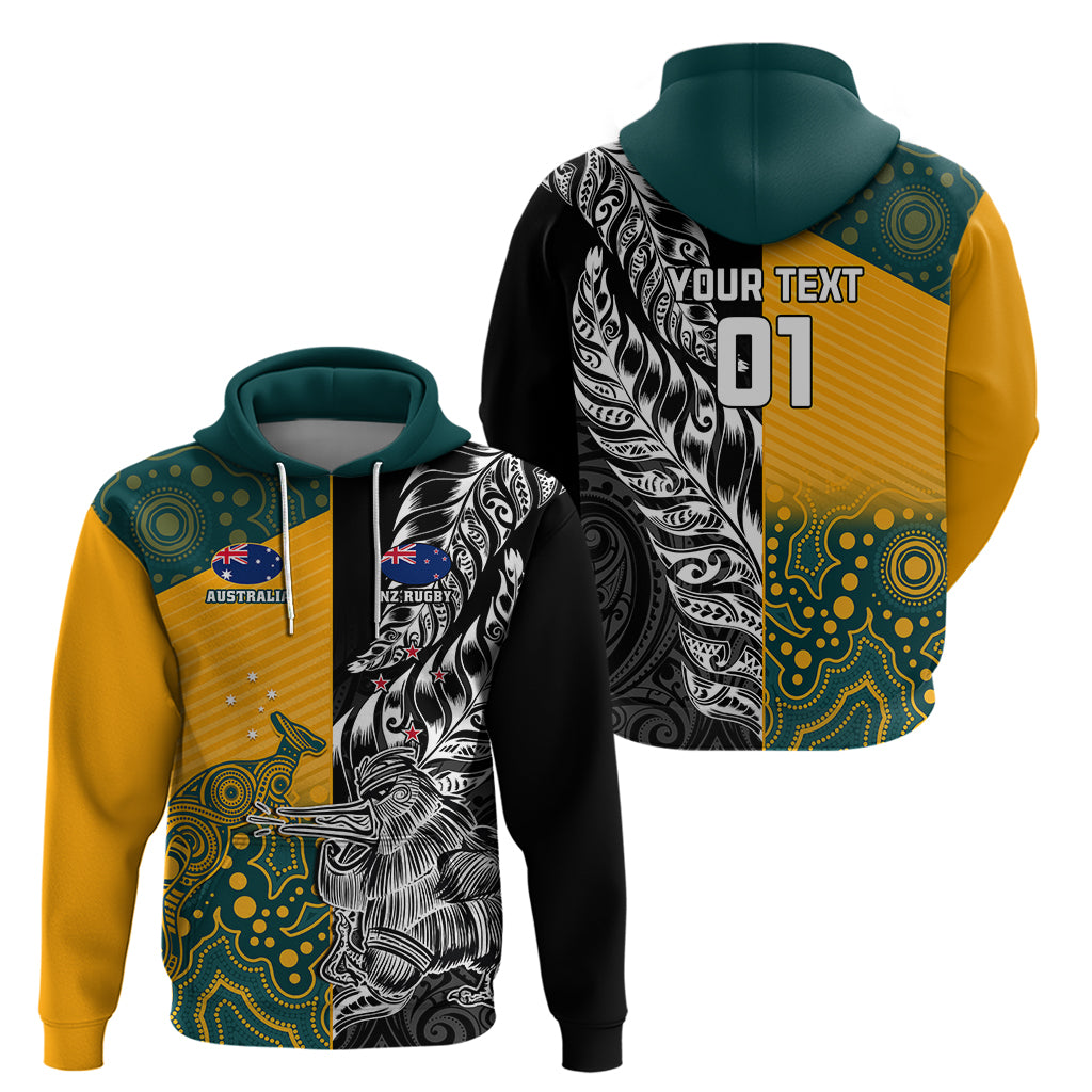 Custom New Zealand And Australia Rugby Hoodie Wallabies Kiwi Silver Fern 2023 World Cup - Wonder Print Shop