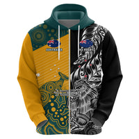 Custom New Zealand And Australia Rugby Hoodie Wallabies Kiwi Silver Fern 2023 World Cup - Wonder Print Shop
