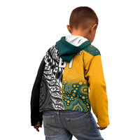 Custom New Zealand And Australia Rugby Kid Hoodie Wallabies Kiwi Silver Fern 2023 World Cup - Wonder Print Shop