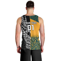 Custom New Zealand And Australia Rugby Men Tank Top Wallabies Kiwi Silver Fern 2023 World Cup - Wonder Print Shop
