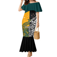 Custom New Zealand And Australia Rugby Mermaid Dress Wallabies Kiwi Silver Fern 2023 World Cup - Wonder Print Shop