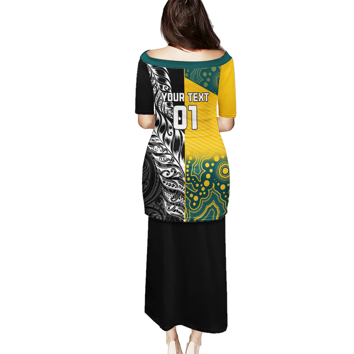 Custom New Zealand And Australia Rugby Puletasi Wallabies Kiwi Silver Fern 2023 World Cup - Wonder Print Shop