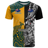 Custom New Zealand And Australia Rugby T Shirt Wallabies Kiwi Silver Fern 2023 World Cup - Wonder Print Shop