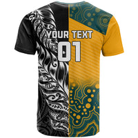 Custom New Zealand And Australia Rugby T Shirt Wallabies Kiwi Silver Fern 2023 World Cup - Wonder Print Shop