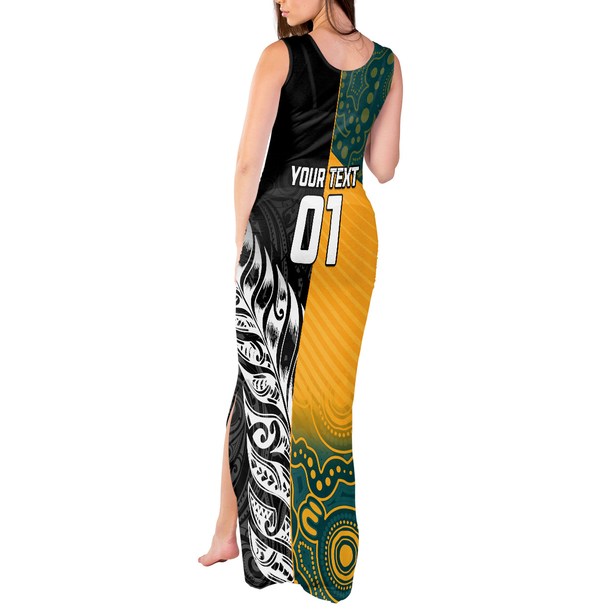 Custom New Zealand And Australia Rugby Tank Maxi Dress Wallabies Kiwi Silver Fern 2023 World Cup - Wonder Print Shop