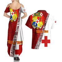Tonga Rugby Couples Matching Summer Maxi Dress and Hawaiian Shirt Tongan Go 2023 World Cup - Wonder Print Shop