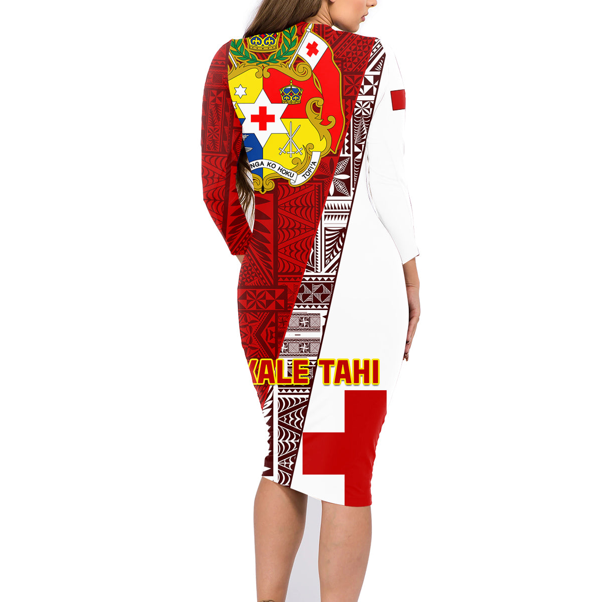 Tonga Rugby Family Matching Long Sleeve Bodycon Dress and Hawaiian Shirt Tongan Go 2023 World Cup - Wonder Print Shop