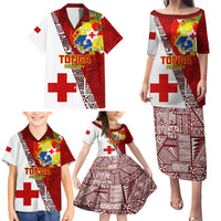 Tonga Rugby Family Matching Puletasi Dress and Hawaiian Shirt Tongan Go 2023 World Cup - Wonder Print Shop