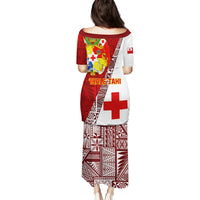 Tonga Rugby Family Matching Puletasi Dress and Hawaiian Shirt Tongan Go 2023 World Cup - Wonder Print Shop