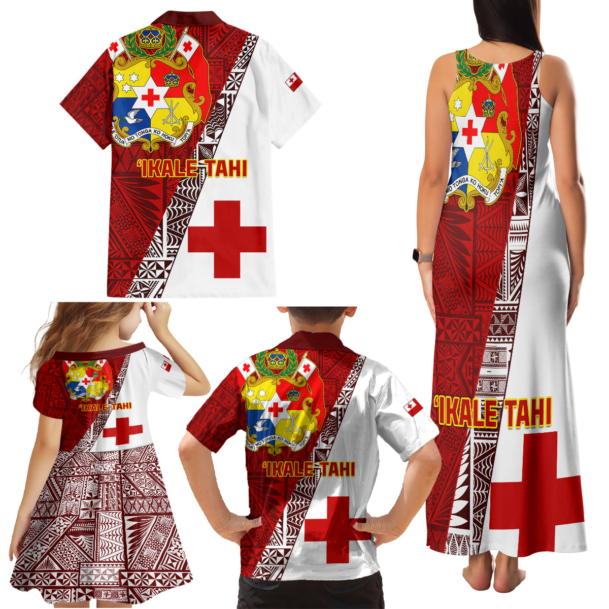 Tonga Rugby Family Matching Tank Maxi Dress and Hawaiian Shirt Tongan Go 2023 World Cup - Wonder Print Shop
