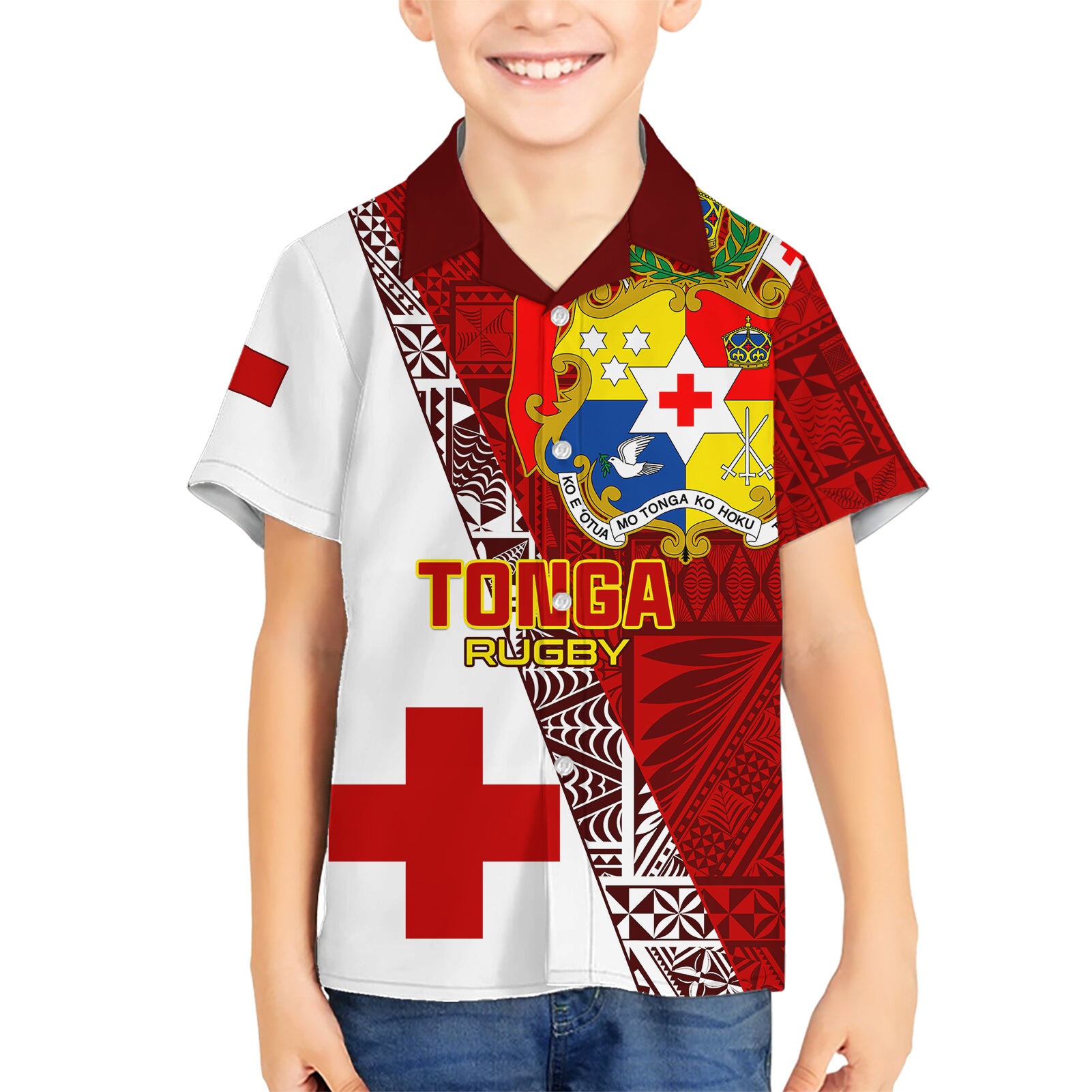 Tonga Rugby Kid Hawaiian Shirt Tongan Go 2023 World Cup - Wonder Print Shop