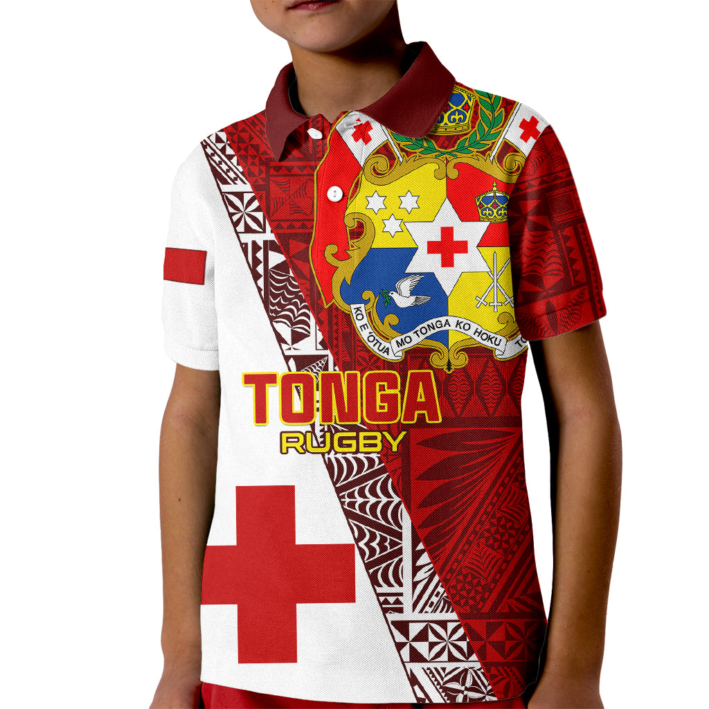 Tonga Rugby Kid Polo Shirt Tongan Go 2023 World Cup - Wonder Print Shop