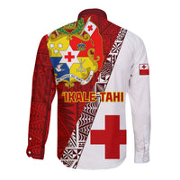 Tonga Rugby Long Sleeve Button Shirt Tongan Go 2023 World Cup - Wonder Print Shop