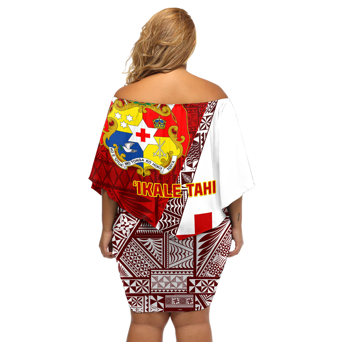 Tonga Rugby Off Shoulder Short Dress Tongan Go 2023 World Cup - Wonder Print Shop