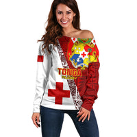 Tonga Rugby Off Shoulder Sweater Tongan Go 2023 World Cup - Wonder Print Shop