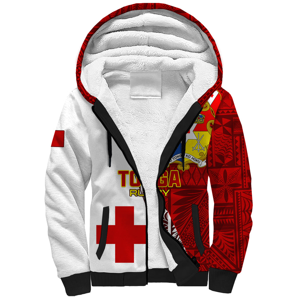 Tonga Rugby Sherpa Hoodie Tongan Go 2023 World Cup - Wonder Print Shop