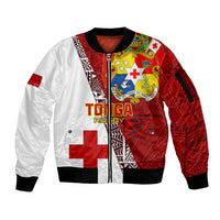 Tonga Rugby Sleeve Zip Bomber Jacket Tongan Go 2023 World Cup - Wonder Print Shop