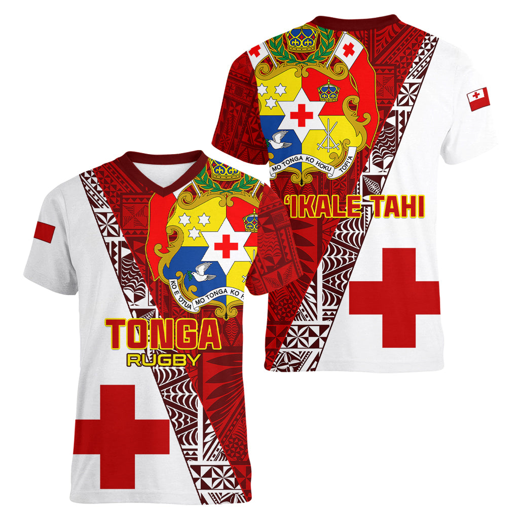Tonga Rugby Women V Neck T Shirt Tongan Go 2023 World Cup - Wonder Print Shop