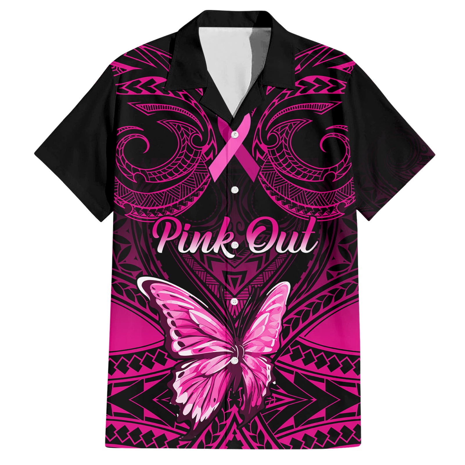 personalised-pink-out-hawaiian-shirt-breast-cancer-awareness-polynesian-pattern-black-version