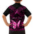 Personalised Pink Out Kid Hawaiian Shirt Breast Cancer Awareness Polynesian Pattern Black Version - Wonder Print Shop