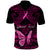 Personalised Pink Out Polo Shirt Breast Cancer Awareness Polynesian Pattern Black Version - Wonder Print Shop