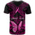 Personalised Pink Out T Shirt Breast Cancer Awareness Polynesian Pattern Black Version - Wonder Print Shop