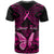 Personalised Pink Out T Shirt Breast Cancer Awareness Polynesian Pattern Black Version - Wonder Print Shop