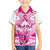 Personalised Pink Out Kid Hawaiian Shirt Breast Cancer Awareness Polynesian Pattern White Version - Wonder Print Shop