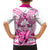 Personalised Pink Out Kid Hawaiian Shirt Breast Cancer Awareness Polynesian Pattern White Version - Wonder Print Shop