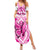 Personalised Pink Out Summer Maxi Dress Breast Cancer Awareness Polynesian Pattern White Version - Wonder Print Shop