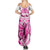 Personalised Pink Out Summer Maxi Dress Breast Cancer Awareness Polynesian Pattern White Version - Wonder Print Shop