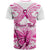 Personalised Pink Out T Shirt Breast Cancer Awareness Polynesian Pattern White Version - Wonder Print Shop
