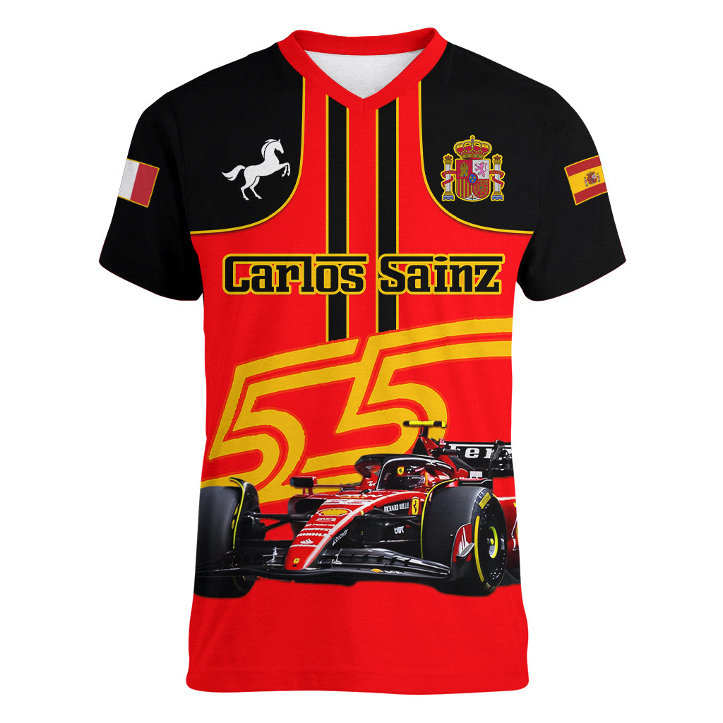 carlos-sainz-55-women-v-neck-t-shirt-2023-singapore-gp